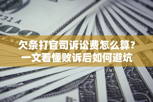 北京欠条打官司诉讼费怎么算？一文看懂败诉后如何避坑